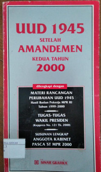 UUD 1945 SETELAH AMANDEMEN KEDUA TAHUN 2000